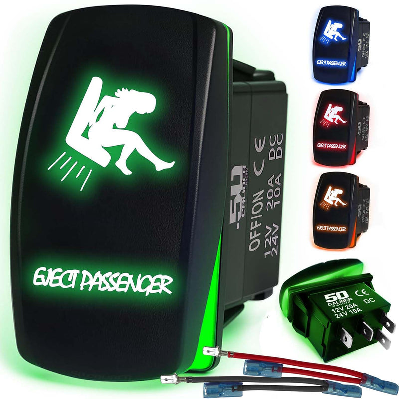 Load image into Gallery viewer, Waterproof Funny Rocker Switch 12v ON/Off, LED Backlit with Etched Design w/Toggle Switch 12v - UTV, Auto, Boat 20A Variation