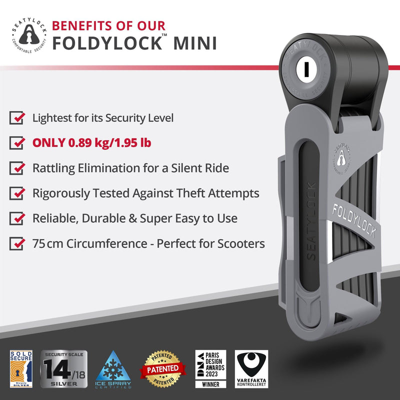 Load image into Gallery viewer, Seatylock Foldylock Mini The Lightest Certified Folding Bike Lock
