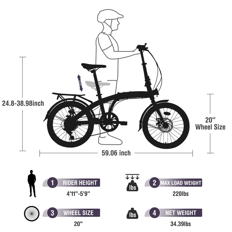 Load image into Gallery viewer, Zukka Crossroll Folding Bike - 20"