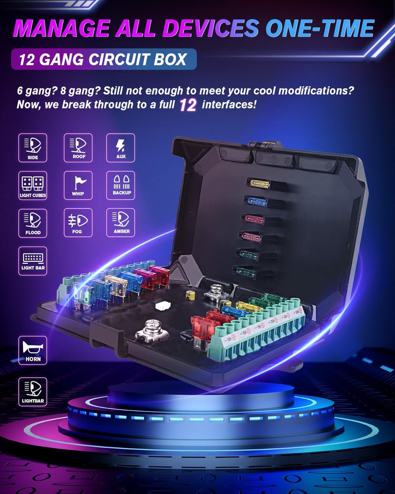 Load image into Gallery viewer, 12-Gang Switch Panel With RGB And Remote Control Bluetooth App