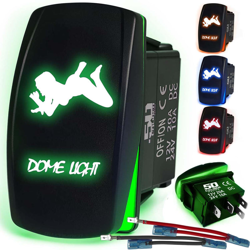 Load image into Gallery viewer, Waterproof Funny Rocker Switch 12v ON/Off, LED Backlit with Etched Design w/Toggle Switch 12v - UTV, Auto, Boat 20A Variation