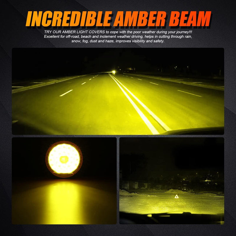 Load image into Gallery viewer, (2pcs/set) 9 Inch Round LED Driving Light Amber Cover Light Shield Cover