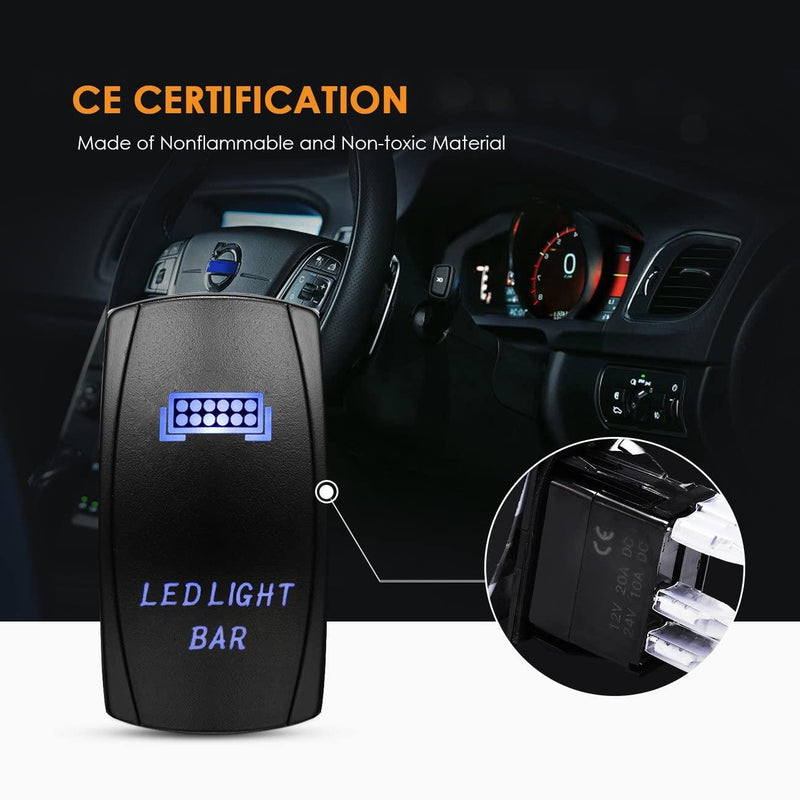 Load image into Gallery viewer, (2 Leads)LED Light Bar Rocker Switch with 3Pcs Switching Lines Wiring Loom Harness Kit with Fuse and Relay