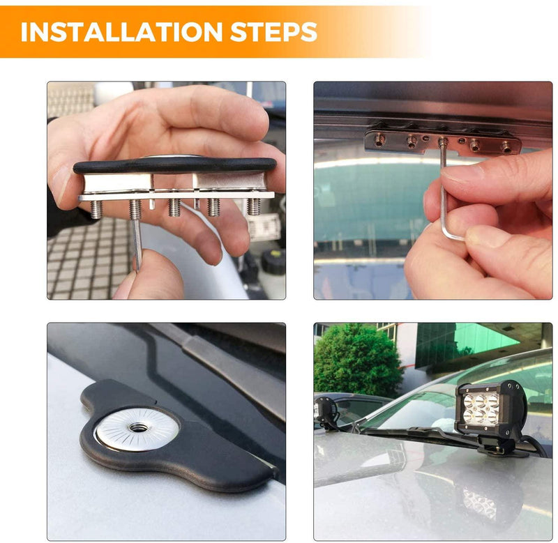 Load image into Gallery viewer, (2pcs/set) Universal LED Light Bar Spot Light Mounting Brackets Clamp Holder Design for Jeep Truck SUV Offroad