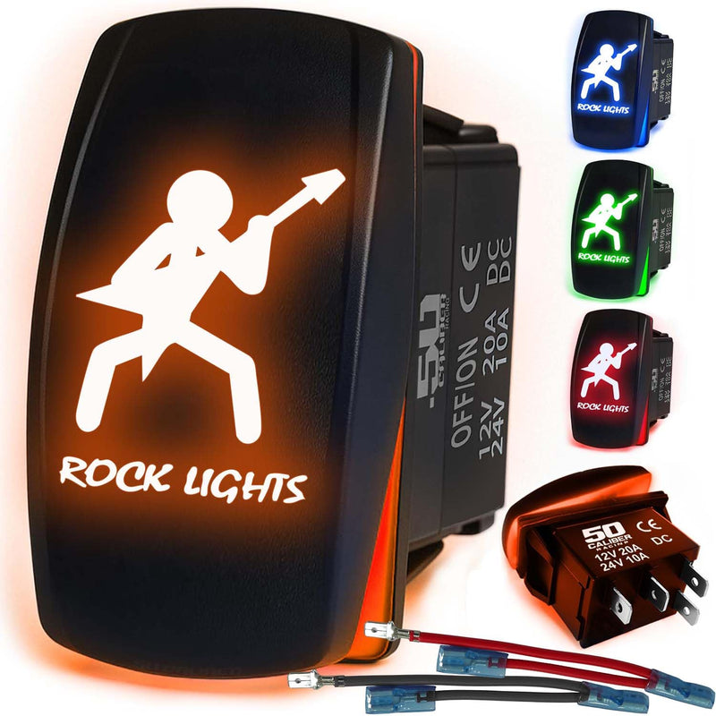 Load image into Gallery viewer, Waterproof Funny Rocker Switch 12v ON/Off, LED Backlit with Etched Design w/Toggle Switch 12v - UTV, Auto, Boat 20A Variation