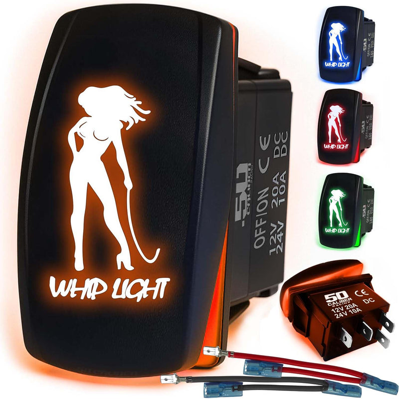 Load image into Gallery viewer, Waterproof Funny Rocker Switch 12v ON/Off, LED Backlit with Etched Design w/Toggle Switch 12v - UTV, Auto, Boat 20A Variation