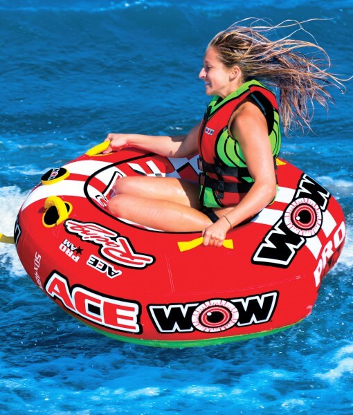 Load image into Gallery viewer, WOW Sports 1 Person Towable Water Tube - Ace Racing Starter Kit w 12V Pump & 1K Tow Rope
