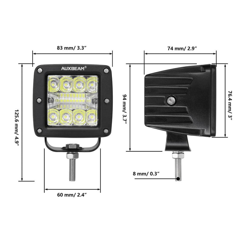 Load image into Gallery viewer, (2pcs/set) 3 Inch LED Pods Light Spot Beam with 2-Lead Wiring Harness for Truck Jeep SUV Offroad 4x4