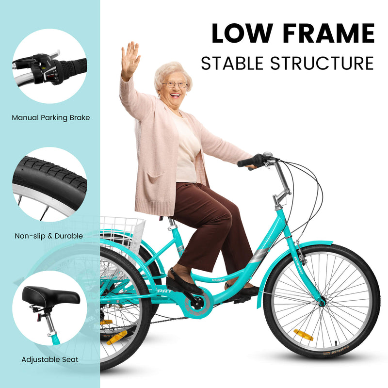 Load image into Gallery viewer, Ecarpat 24“ 7-Speed Adult Tricycle