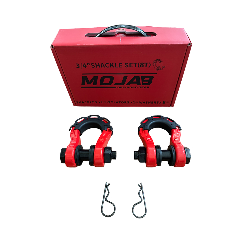 Load image into Gallery viewer, 3/4” Forged Steel D-shackle set (8T) (LIFE TIME WARRANTY*)