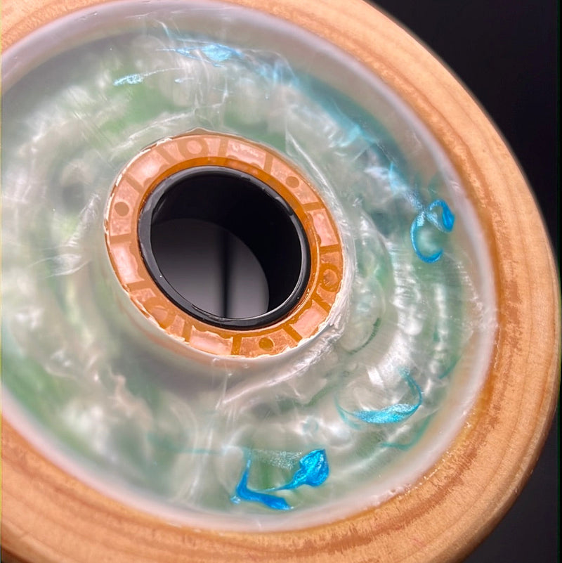Load image into Gallery viewer, Custom Glow Resin Mini - Wooden Rim and Spinner!