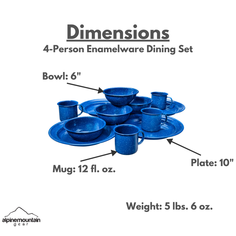 Load image into Gallery viewer, 4 Person Enamel Table Set
