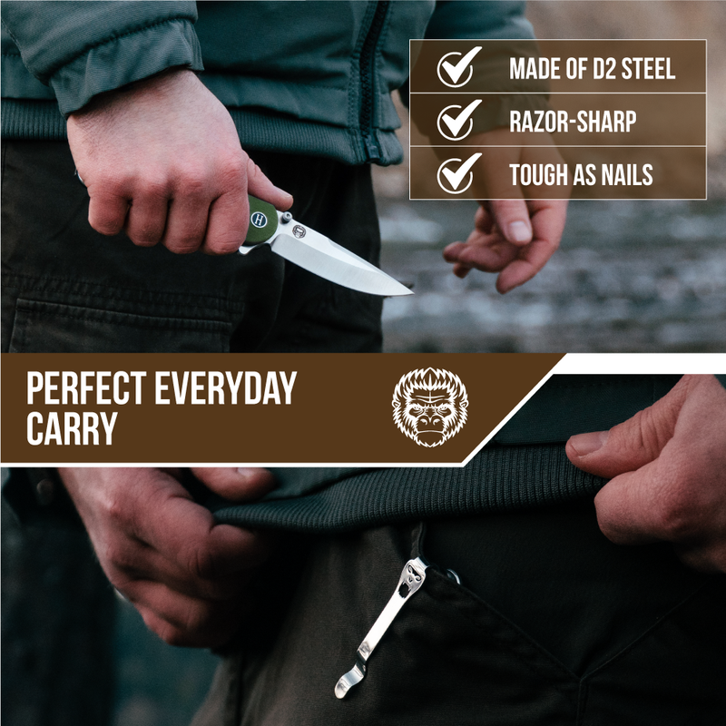 Load image into Gallery viewer, The Straight Back Folding Pocket Knife Giftset for Men and Women (Silver and Green)