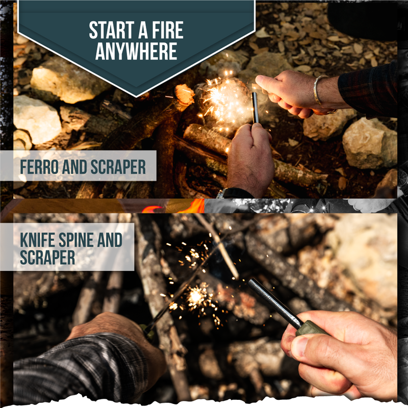 Load image into Gallery viewer, The Congo D2 Steel Bushcraft Survival Knife Gift Set (Black Blade + Green Handle)