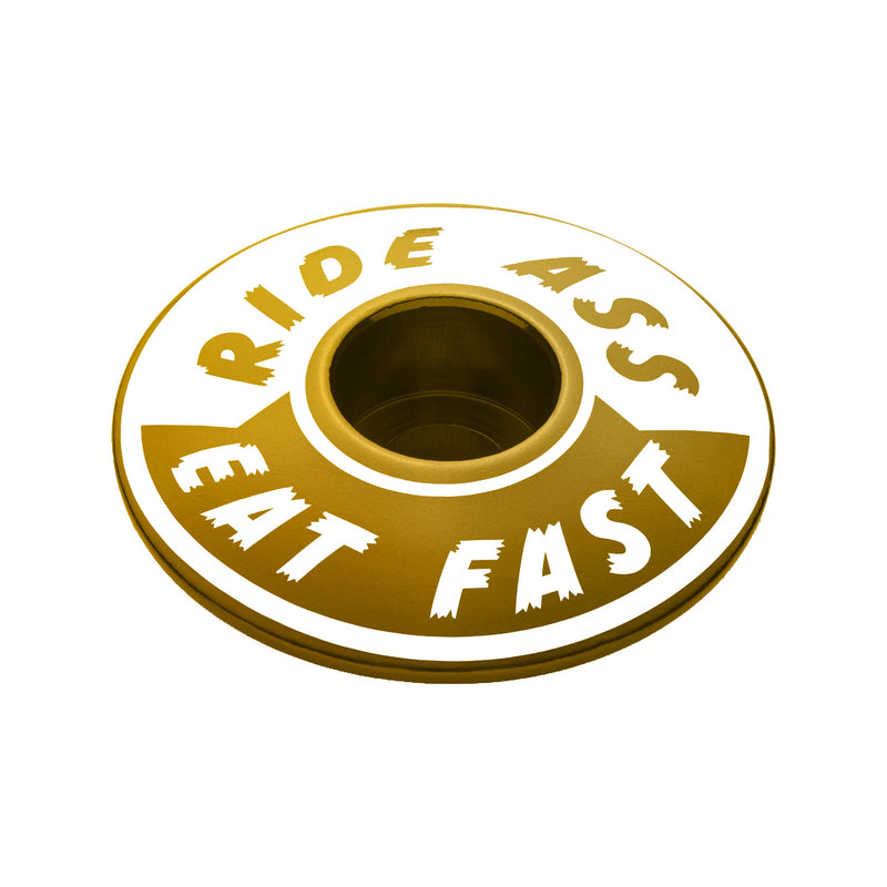 Load image into Gallery viewer, Ride Ass Eat Fast Bicycle Headset Cap