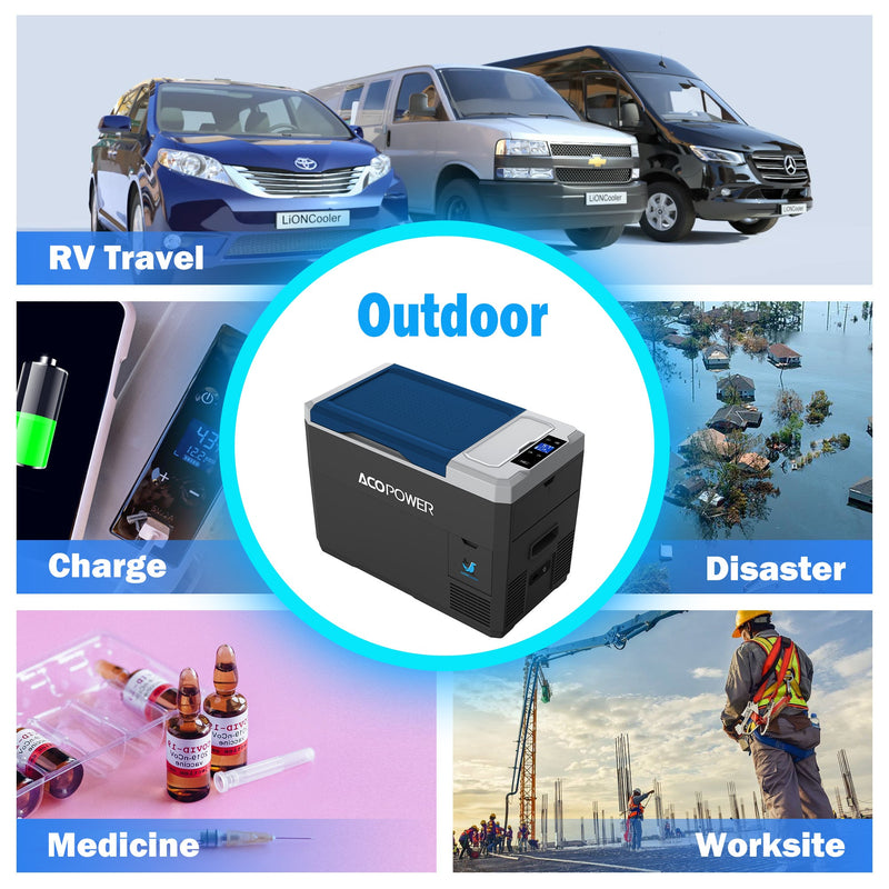Load image into Gallery viewer, LiONCooler Mini Solar Powered Car Fridge Freezer, 29 Quarts