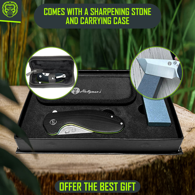 Load image into Gallery viewer, The Pioneer Folding Pocket Knife Giftset for Men and Women (Silver and Green)