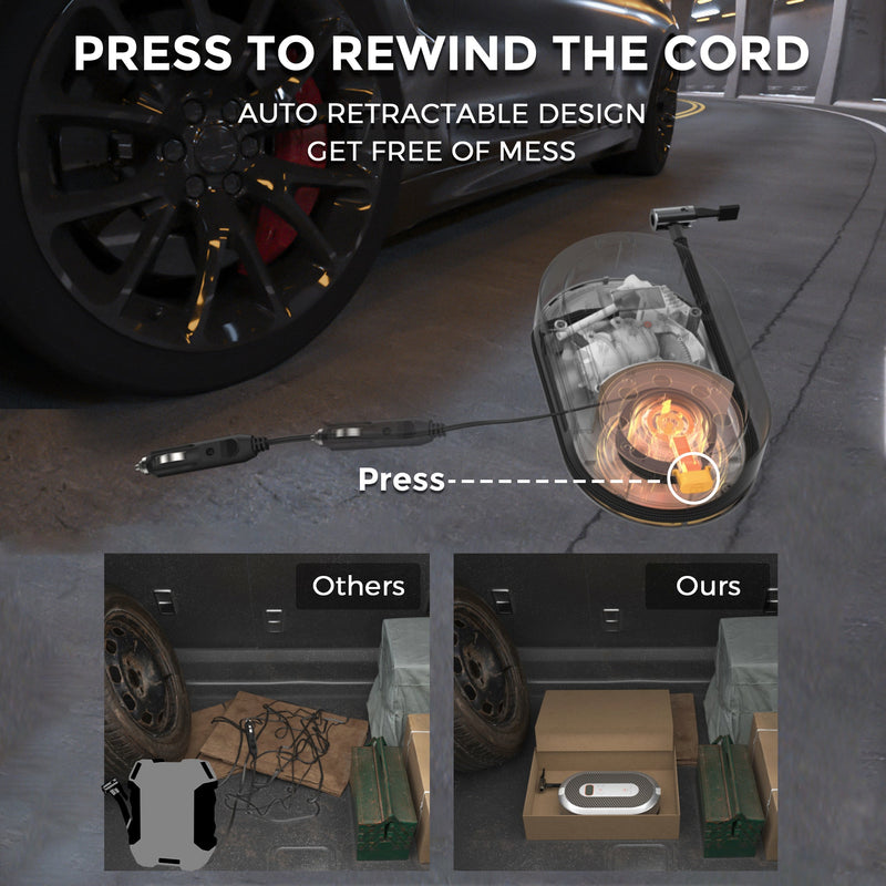 Load image into Gallery viewer, Retractable Car Tire Inflator