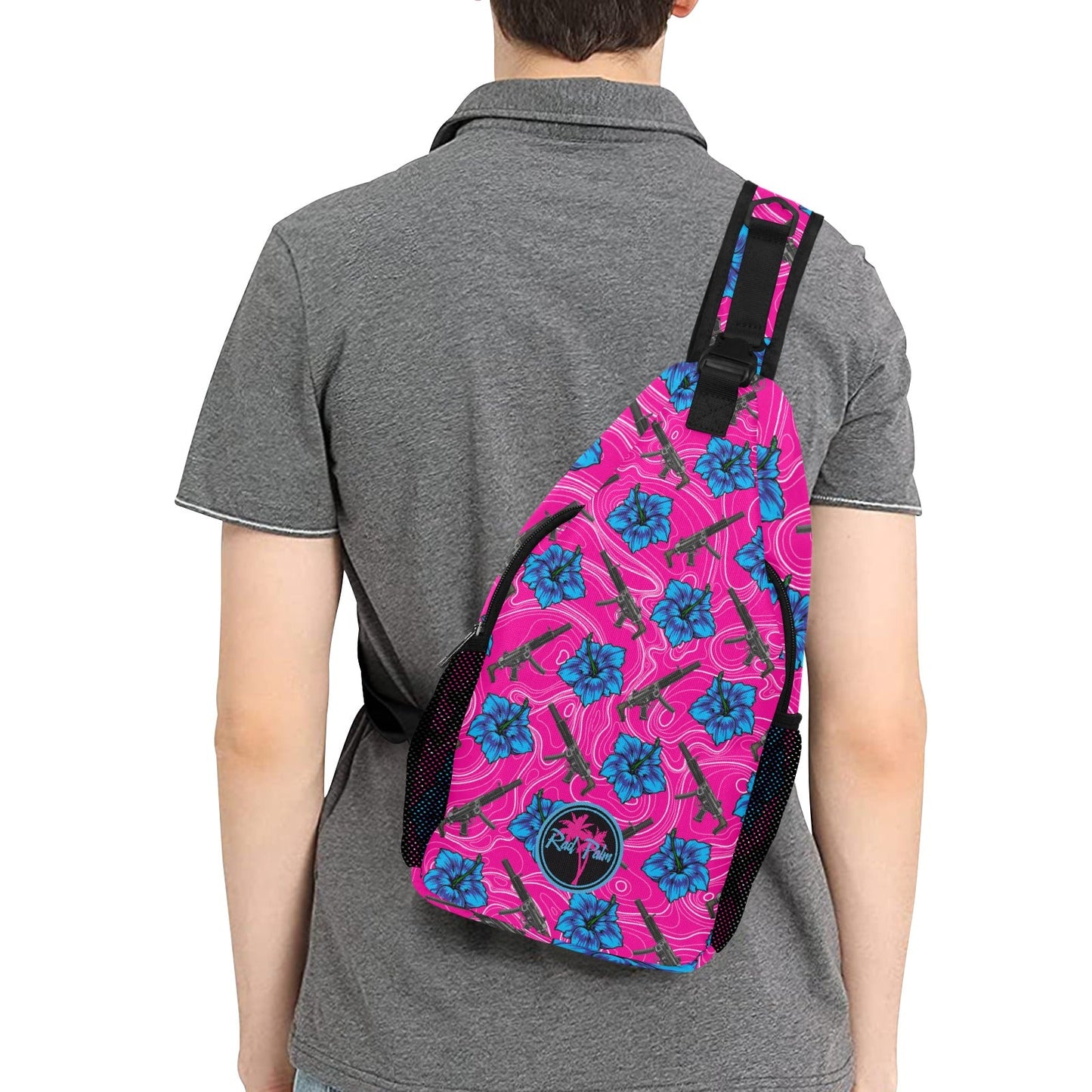 High Capacity Hibiscus Sling Bag