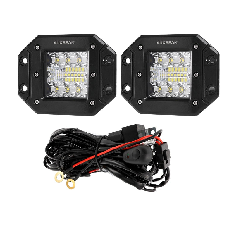 Load image into Gallery viewer, (2pcs/set) 3 Inch LED Pods Light Spot Beam with 2-Lead Wiring Harness for Truck Jeep SUV Offroad 4x4