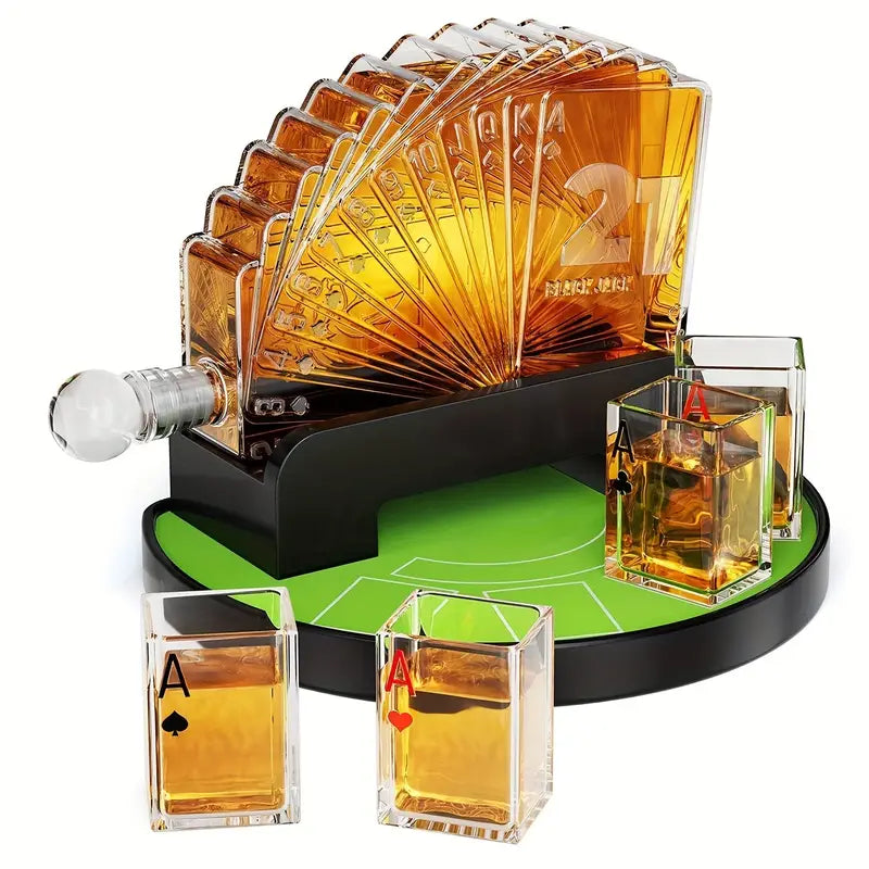 Load image into Gallery viewer, Poker Night Whiskey Decanter Set
