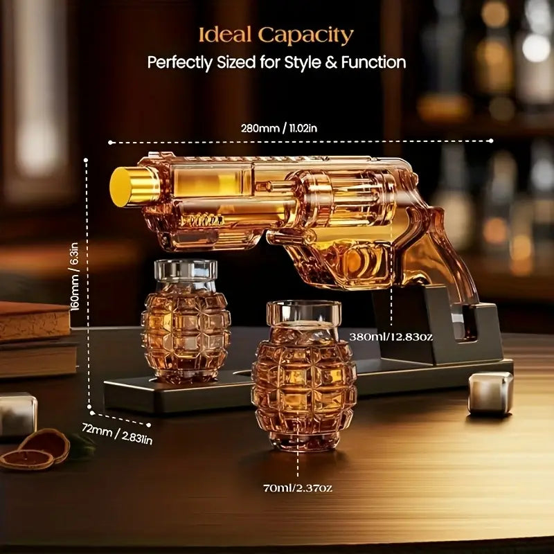 Load image into Gallery viewer, Magnum Revolver Whiskey Decanter Set