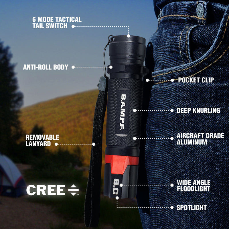 Load image into Gallery viewer, B.A.M.F.F. 8.0 - 800 Lumen Dual LED Flashlight