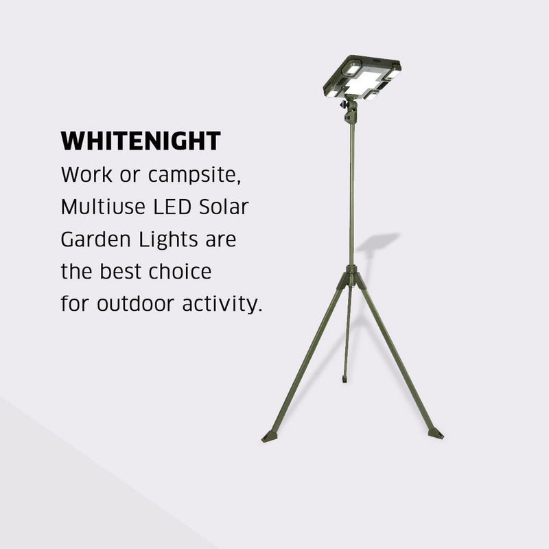 Load image into Gallery viewer, TRU De-LIGHT WHITENIGHT Multipurpose Solar / AC / DC - Garden, Camping Main Light + 3 Independent Detachable Multi Mode Side Lights / Tripod + Carrying Bag