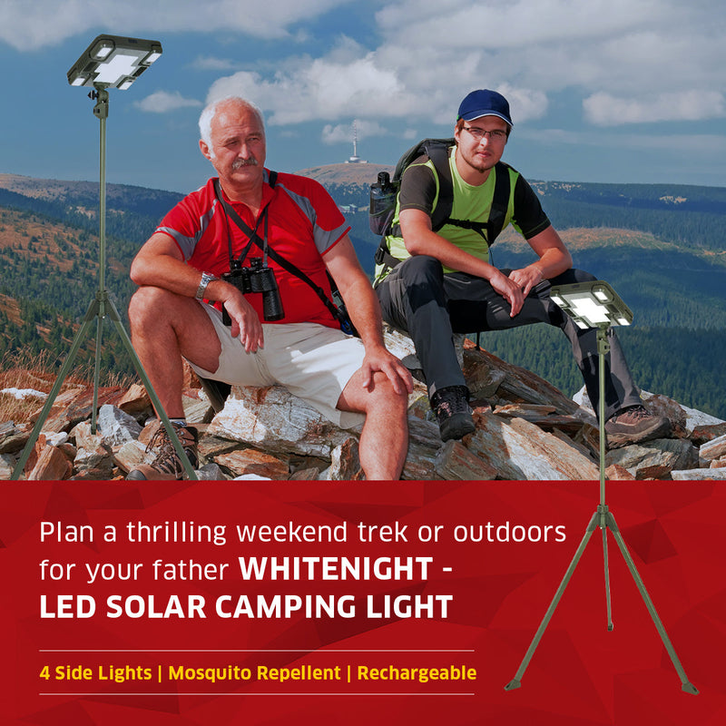 Load image into Gallery viewer, TRU De-LIGHT WHITENIGHT Multipurpose Solar / AC / DC - Garden, Camping Main Light + 3 Independent Detachable Multi Mode Side Lights / Tripod + Carrying Bag