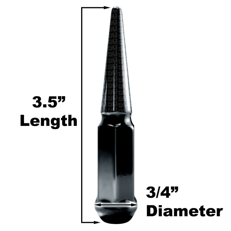 Load image into Gallery viewer, 4pc 3.5in Spike Lug Nuts