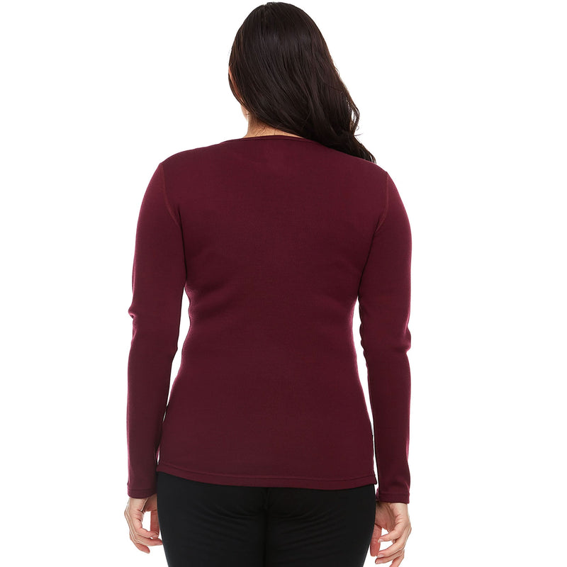 Load image into Gallery viewer, Heavyweight Women's Wool Crew Top Thermal Base Layer - 100% Merino Wool