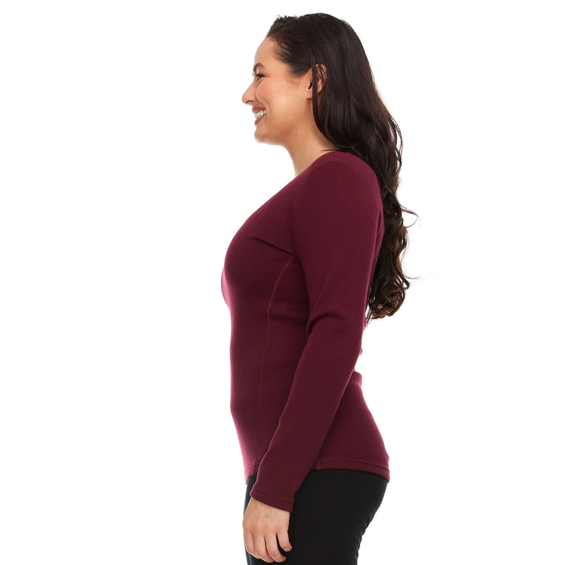 Load image into Gallery viewer, Heavyweight Women's Wool Crew Top Thermal Base Layer - 100% Merino Wool