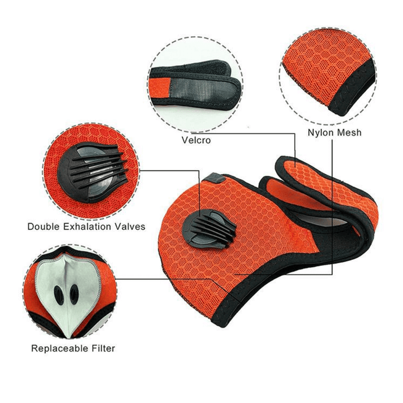Load image into Gallery viewer, Performance Sports Face Mask with Activated Carbon Filter and Breathing Valves
