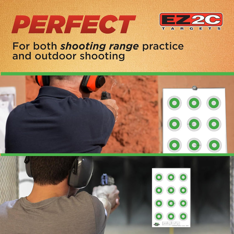 Load image into Gallery viewer, 25 EZ2C Targets Style 27/RD10: Small-bore 50ft Paper Shooting Target 11"x17" USA MADE Pad of 25