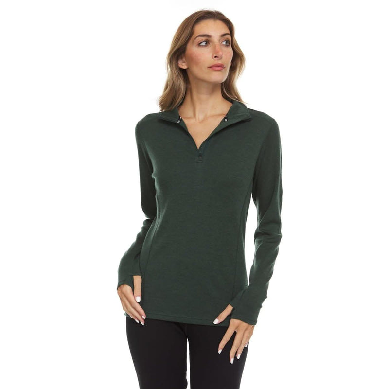 Load image into Gallery viewer, Midweight Women's Wool 1/4 Zip - 100% Merino Wool