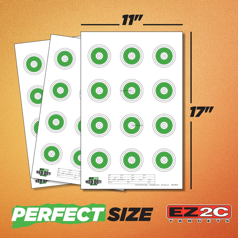 Load image into Gallery viewer, 25 EZ2C Targets Style 27/RD10: Small-bore 50ft Paper Shooting Target 11"x17" USA MADE Pad of 25