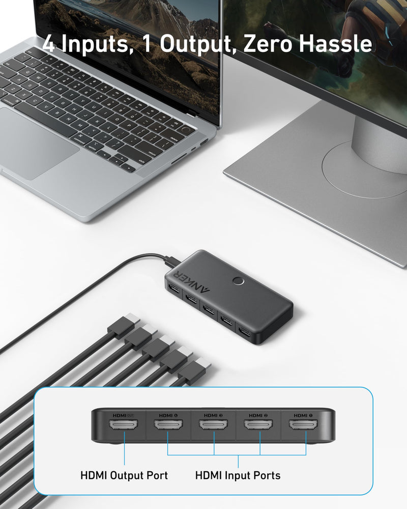Load image into Gallery viewer, Anker HDMI Switch (4 in 1 Out, 4K HDMI)