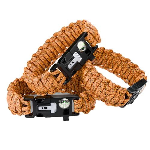 Load image into Gallery viewer, M-Tac Survival Paracord Bracelet with Compass Whistle (Set of 3)