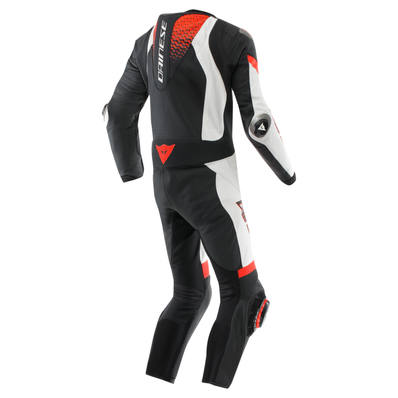 Dainese Laguna Seca 6 1PC Leather Suit Perforated Black/White/Red Fluorescent Size - 60