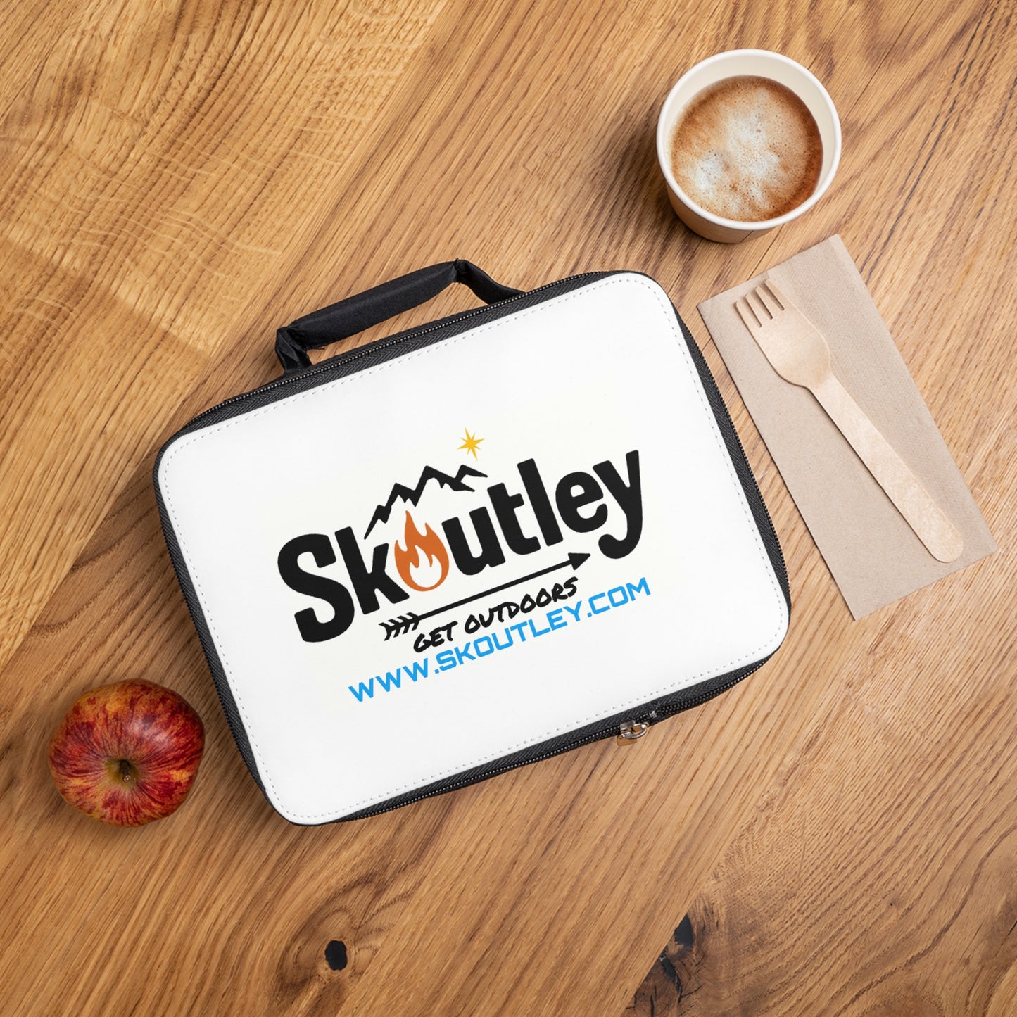 Outdoor Adventure Lunch Bag, Insulated Meal Carrier, Skoutley Logo Tote, Picnic Essential, Eco-Friendly Food Bag