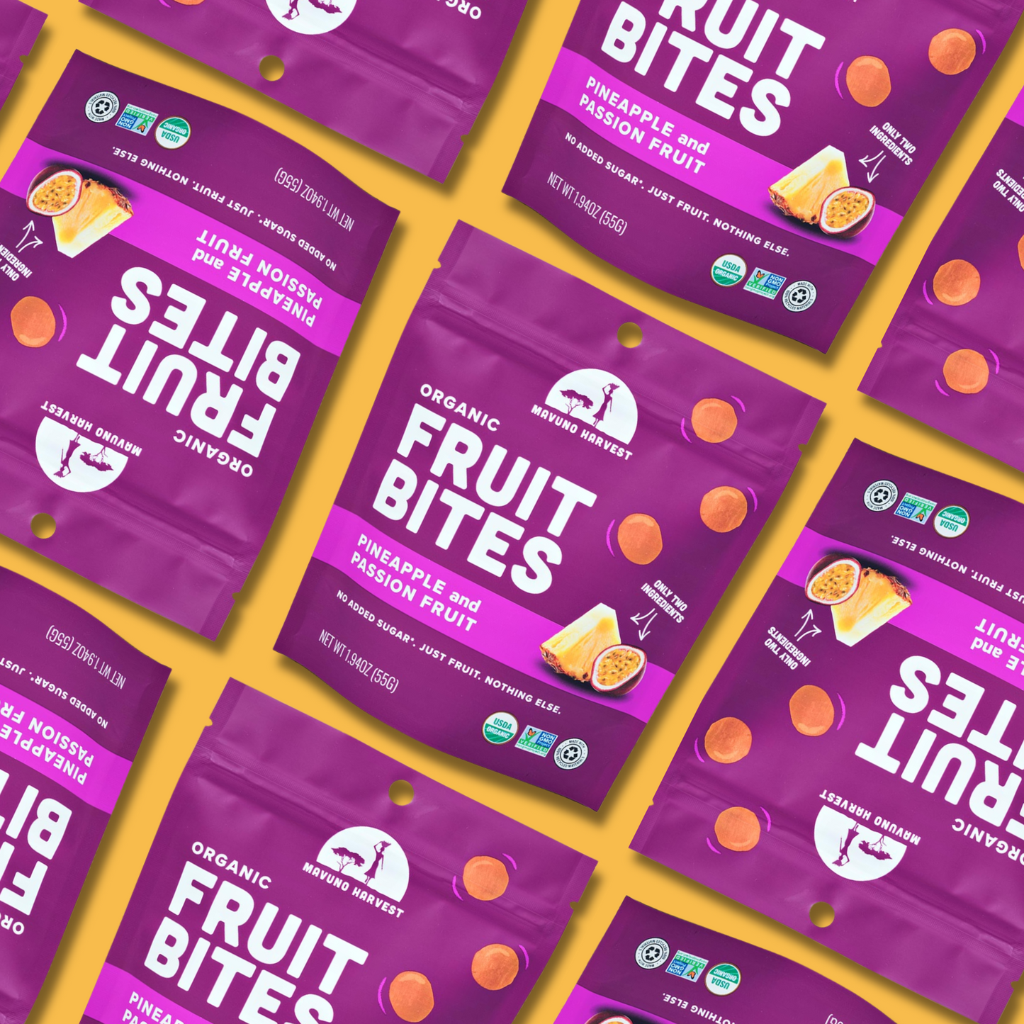 Organic Fruit Bites: Pineapple & Passionfruit