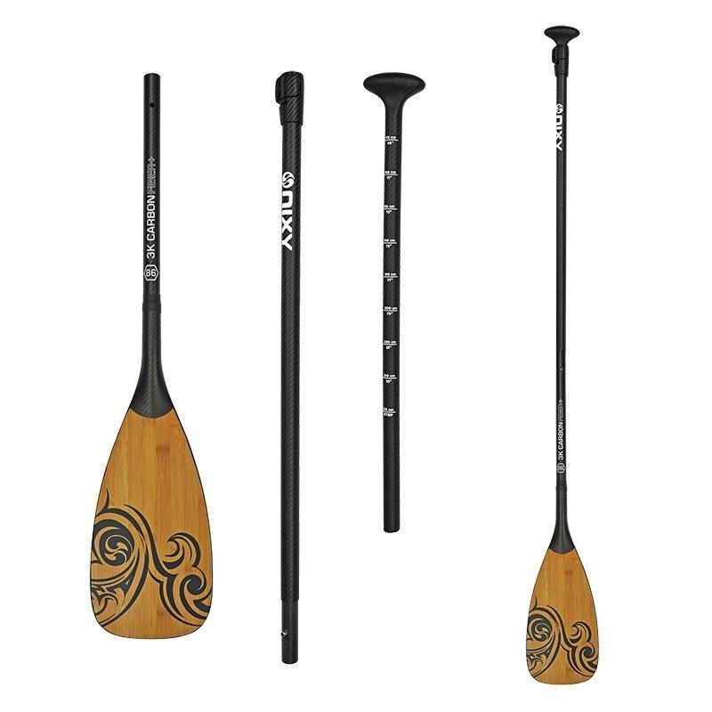 Load image into Gallery viewer, NIXY 3-Piece Adjustable 100% Carbon Fiber SUP Pro Paddle with Bamboo