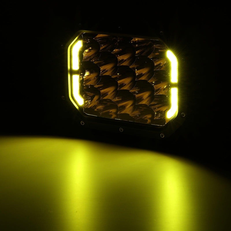 Load image into Gallery viewer, 7x5 Inch Rectangle LED Pods Amber Spot Driving Lights with DRL