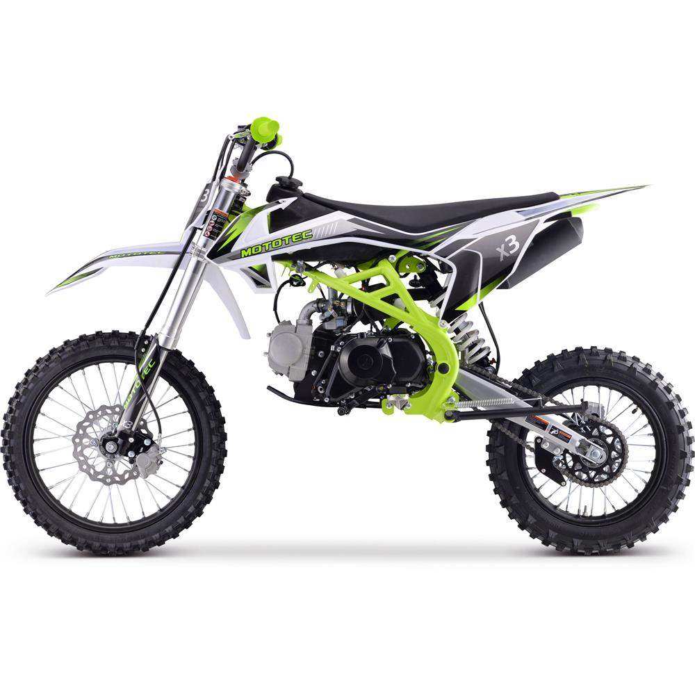 Mototec X3 125cc 4-stroke Gas Dirt Bike Green - Skoutley Outdoors LLC