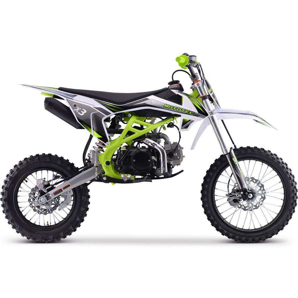 Mototec X3 125cc 4-stroke Gas Dirt Bike Green - Skoutley Outdoors LLC