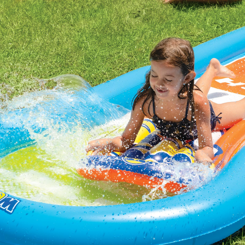 Load image into Gallery viewer, WOW Sports Single Lane Backyard Lawn Slide with Attached Pool