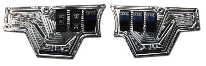 Load image into Gallery viewer, 2pc XP 1000 6 Switch Dash Panel w/switches Silver