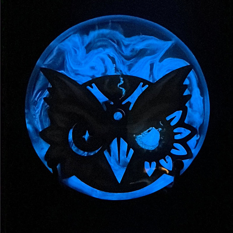 Load image into Gallery viewer, Custom Resin Mini - Blue Glow Wiser Hyzer Owl Logo