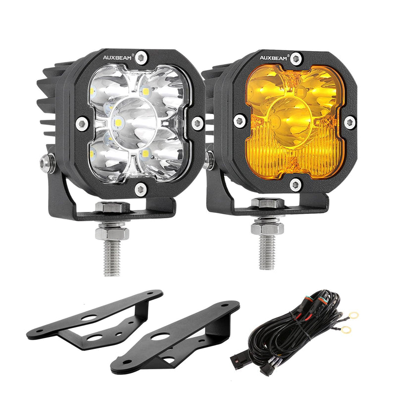 Load image into Gallery viewer, 3 Inch 80W 9600LM LED Pods Lights White&Yellow with Dual A-Pillar Mounting Bracket For Ford Bronco 2/4 Door 2021 2022
