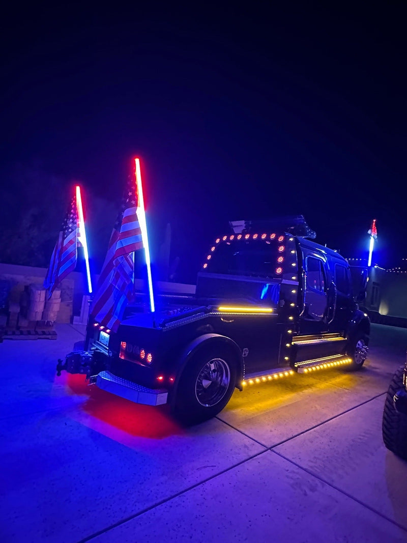 Load image into Gallery viewer, Game Changer LED Whip Set - Red, White & Blue Edition